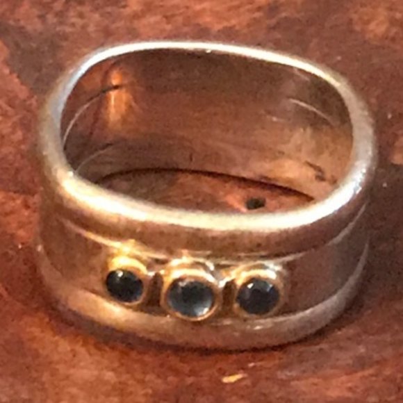 Artisan Jewelry - Unique & Quality Artisan Crafted SS & Gold London Blue Topaz Ring